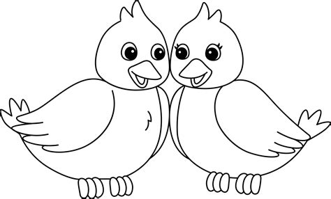 Love Birds Isolated Coloring Page for kids 13801625 Vector Art at Vecteezy