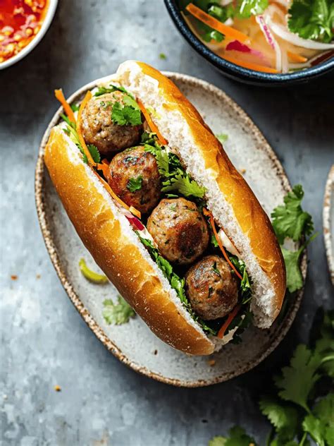 Irresistible Vegan Banh Mi with Lemongrass Meatballs Delight