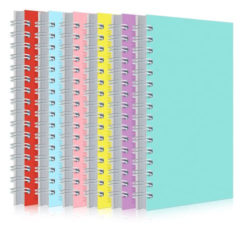 Spiral Notebook 6 Pcs Notebook Wide Ruled Notebooks Spiral Hardcover ...