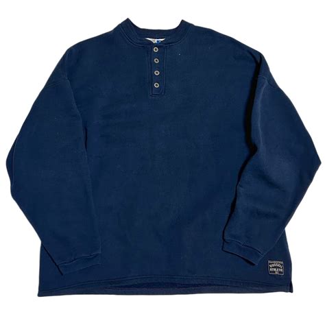 90s RUSSELL ラッセル ヘンリーネック 無地 ブランク スウェット ネイビー【XXL】 MADE IN USA | BACK IN ...