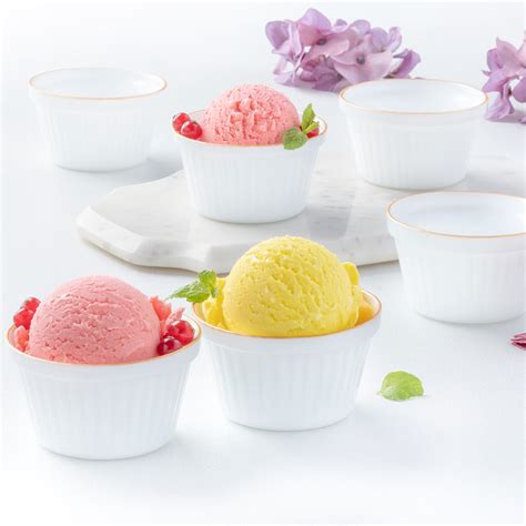 Larah By Borosil Goldline Ice Cream Bowl Set