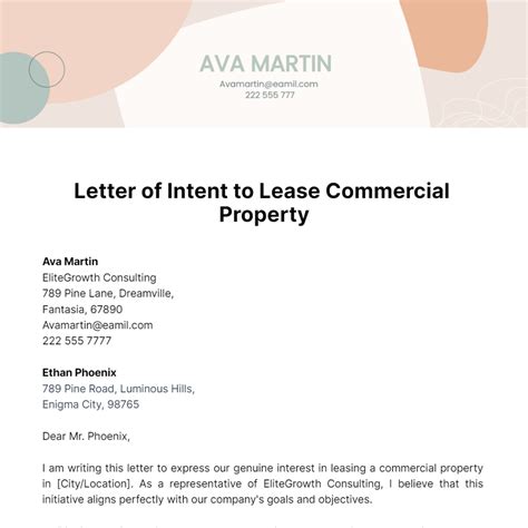 FREE Letter of Intent Templates & Examples - Edit Online & Download ...