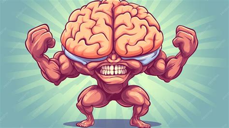 Cartoon brain with muscles and muscles showing muscles generative ai | Premium AI-generated image