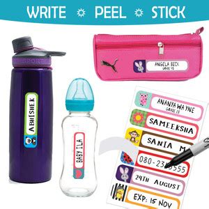 smile labels Instant Write-On Waterproof Name Labels - Just Write, Peel ...