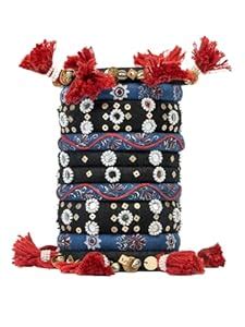 Buy Taasha Craft Risna black blue with maroon tassel hanging beads work ...