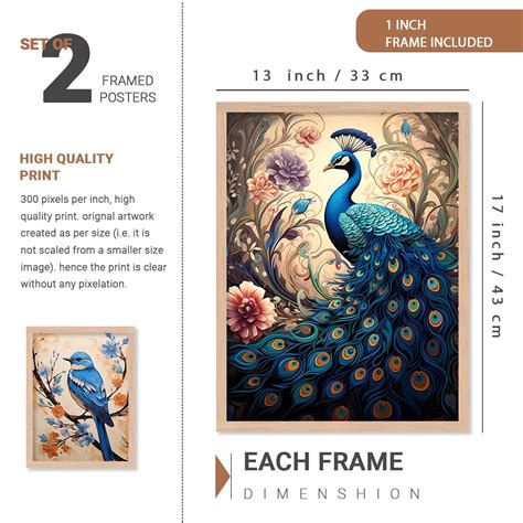 Nature Inspired Art Prints with Frame for Living Room Bedroom Home and ...