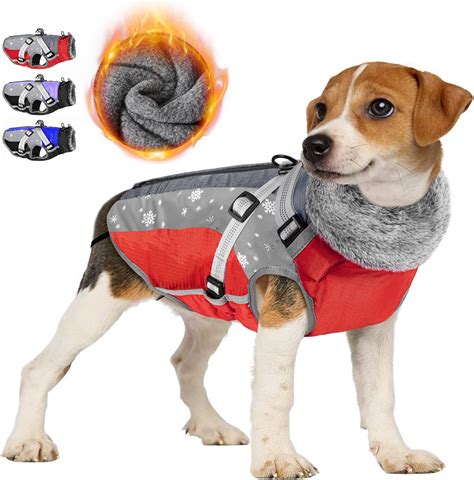 SlowTon Winter Dog Coats for Small Dogs, Dog Winter Jacket with Harness ...