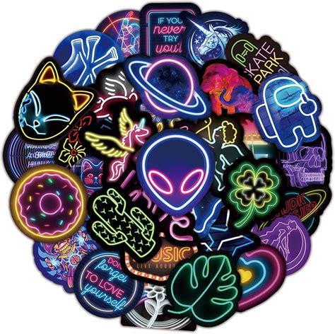 UoYYelly 100Pcs Cool Neon Light Stickers for Kids Teens India | Ubuy