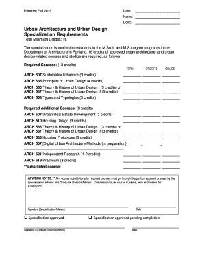 Fillable Online architecture uoregon Urban Architecture and Urban ...