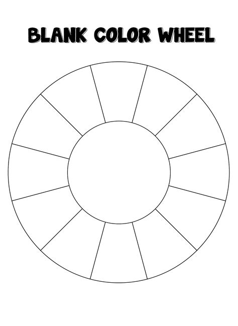 Blank Colour Wheel Printable - Printable Free Templates