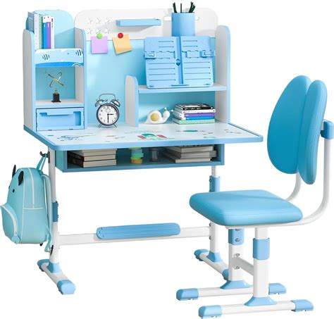 Amazon.com: Frogued Children's Adjustable Study Desk and Chair Set ...