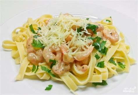Фетучини с морепродуктами в сливочном соусе - пошаговый рецепт с фото ...