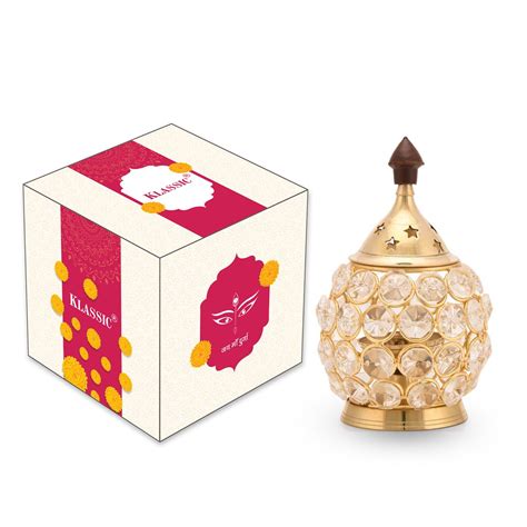 Buy Klassic Decor Brass and Crystal Matki Shape Diya/Table Deepak/Oil ...