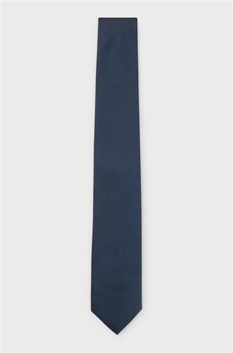 BOSS - Tie with jacquard structure - Dark Blue