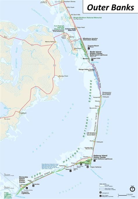Map of The Outer Banks | North Carolina, U.S. | List of Islands and ...