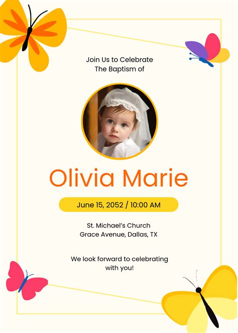 Free Baptism Invitation Templates, Editable and Printable