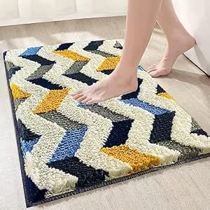 Buy Roseate Zig Multi Super Soft Anti Skid (40x60 cm) Super Absorbent ...