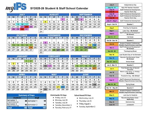 Indianapolis Public Schools Calendar Holidays 2025-2026 PDF - School ...