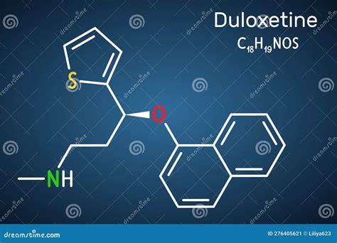 Duloxetine Antidepressant Drug Molecule. it is Used To Treat Anxiety Disorder, Neuropathic Pain ...