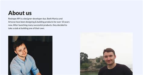 About us - Reshape API