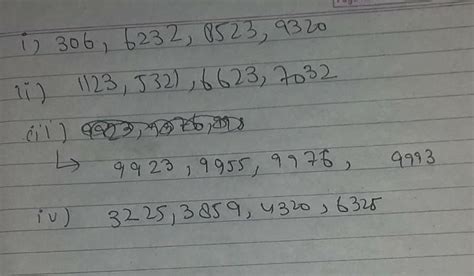 Arrange the following numbers in ascending order: (A) 8523,306,9320 ...