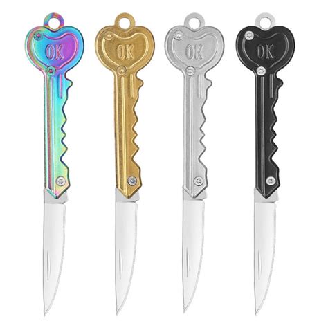 Heart Key Knife with Hidden Blade Self Defense Keychain - Self Defense ...