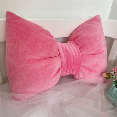 Pink Bow Pillow: Cotton Velvet Coquette Accent Pillow - Etsy