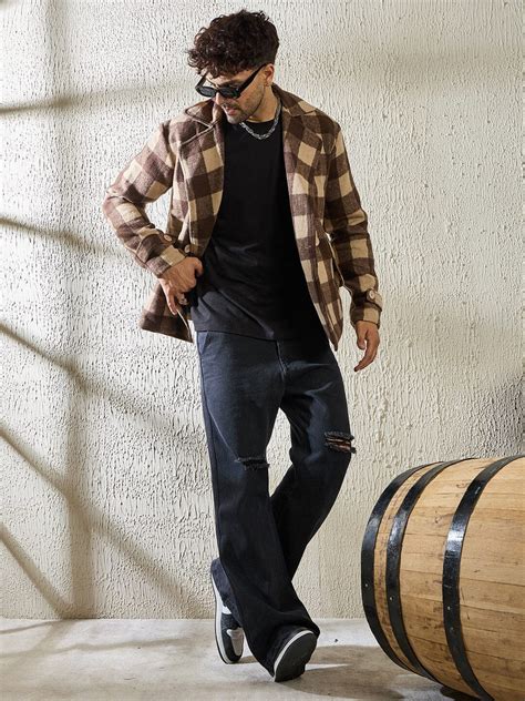 Brown and Beige Woollen Tweed Blazer | Buy Tweed Blazers For Men ...