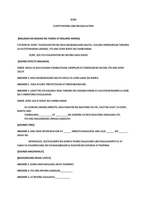 Radio Broadcasting Script Sample Filipino 的图像结果