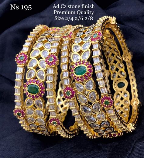 AD CZ Stone Finish Premium Quality Bangles 2021 - Indian Jewelry Designs