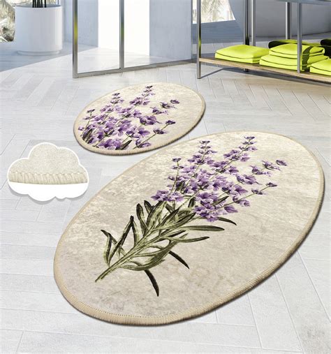 Lavender Bath Rug Set, Cute Bath Rug, Lavender Decor, Bathroom Mat Set ...