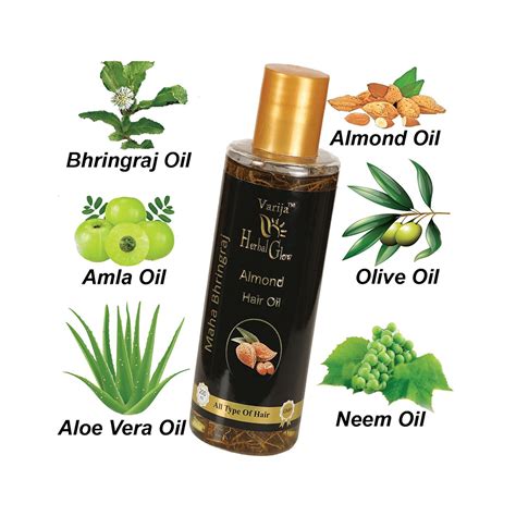 Varija Herbal Glow Maha Bhringraj Hair Oil Almond | 30 Minutes 24/7 ...