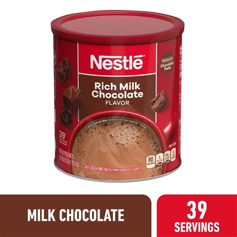 Nestle Hot Cocoa Rich Milk Chocolate Flavored Mix Powder, 27.7 oz, Can - Walmart.com