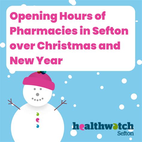 Opening Hours of Pharmacies in Sefton over Christmas and New Year ...