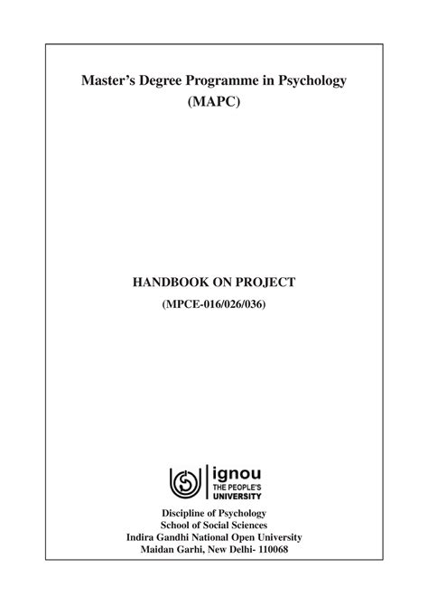 Project and handwritten notes - Master’s Degree Programme in Psychology ...