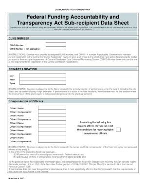 Fillable Online FFATA Data Sheet Fax Email Print - pdfFiller