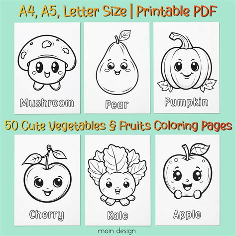 Coloring Pages Vegetables And Fruits Fruits Vegetables Coloring Book