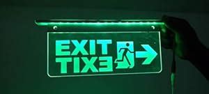 Acrylic EXIT Glow Sign Board with LED Lights, Size 12 x 5.5 inch ...
