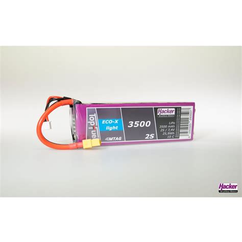 scm-modellbau - Hacker TopFuel LiPo 10C ECO-X-Light 3500mAh 2S MTAG, 36 ...