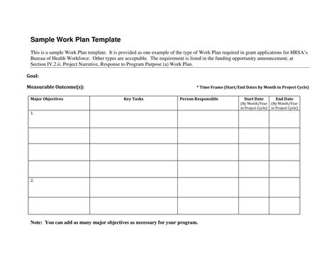 Image result for Sample Work Plan