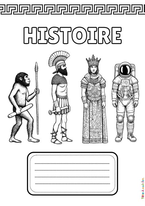 Page de garde Histoire à imprimer pour cahiers
