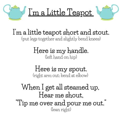 I'm a Little Teapot Action Rhyme -Imaginations Running Wild-