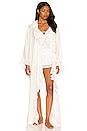 homebodii Avril Linen Frill Robe in White | REVOLVE