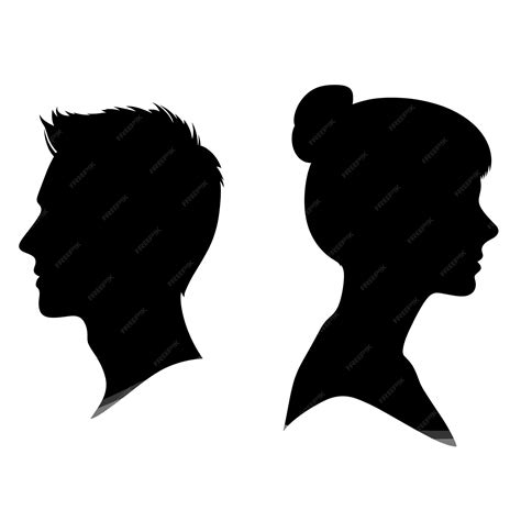 Premium Vector | Young Man and Woman Side Profile Silhouettes
