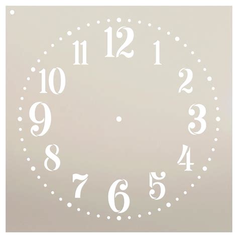 Provincial Clock Face Stencil by StudioR12 | Classic Numbers Clock Art ...