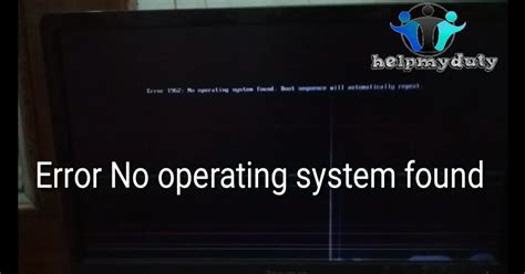 Image result for Error Message No Operating System