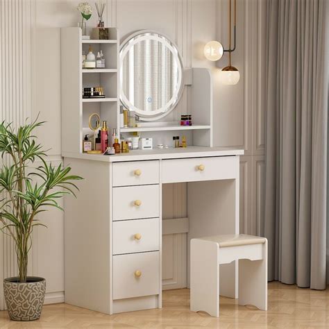 FUFU&GAGA Makeup Vanities table with stool and light LNN-KF210095-03 at ...