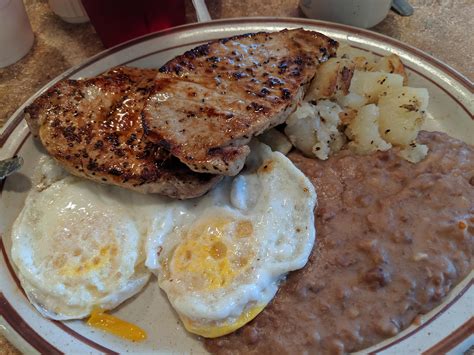 [I ate] pork chops and eggs for breakfast. : r/food