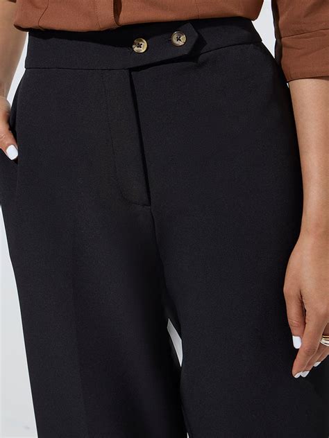 Buy Wardrobe Black Flared High-Rise Trousers from Westside