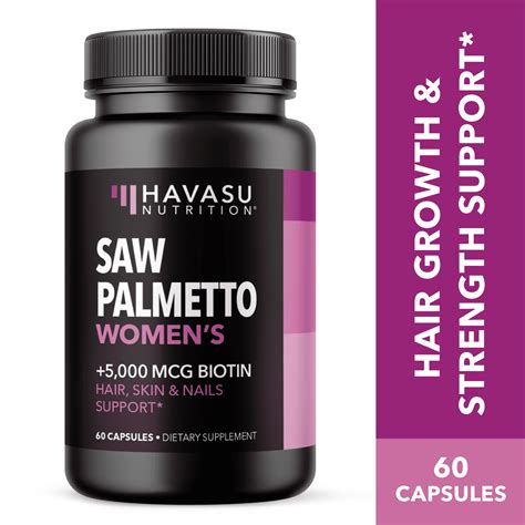 Buy Saw Palmetto for Women with 5000mcg Biotin for Hair Skin and Nail Support | Reduce Hair ...